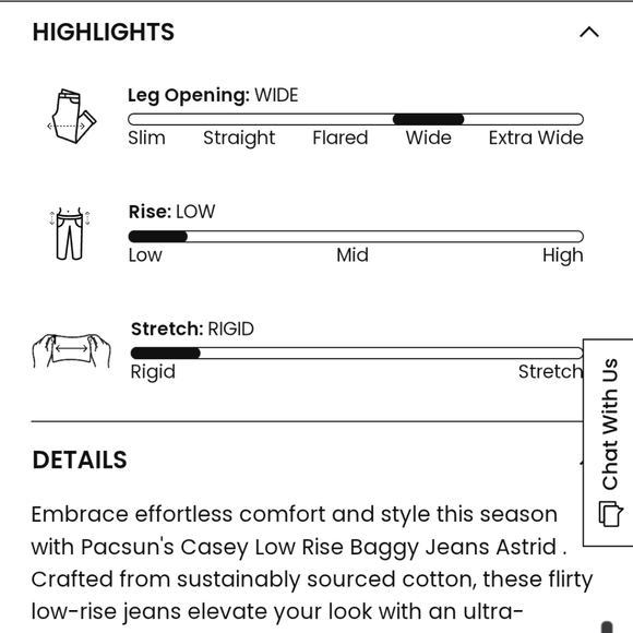 PacSun Casey Low Rise Baggy Jeans Size 27 NWOT - Picture 3 of 3